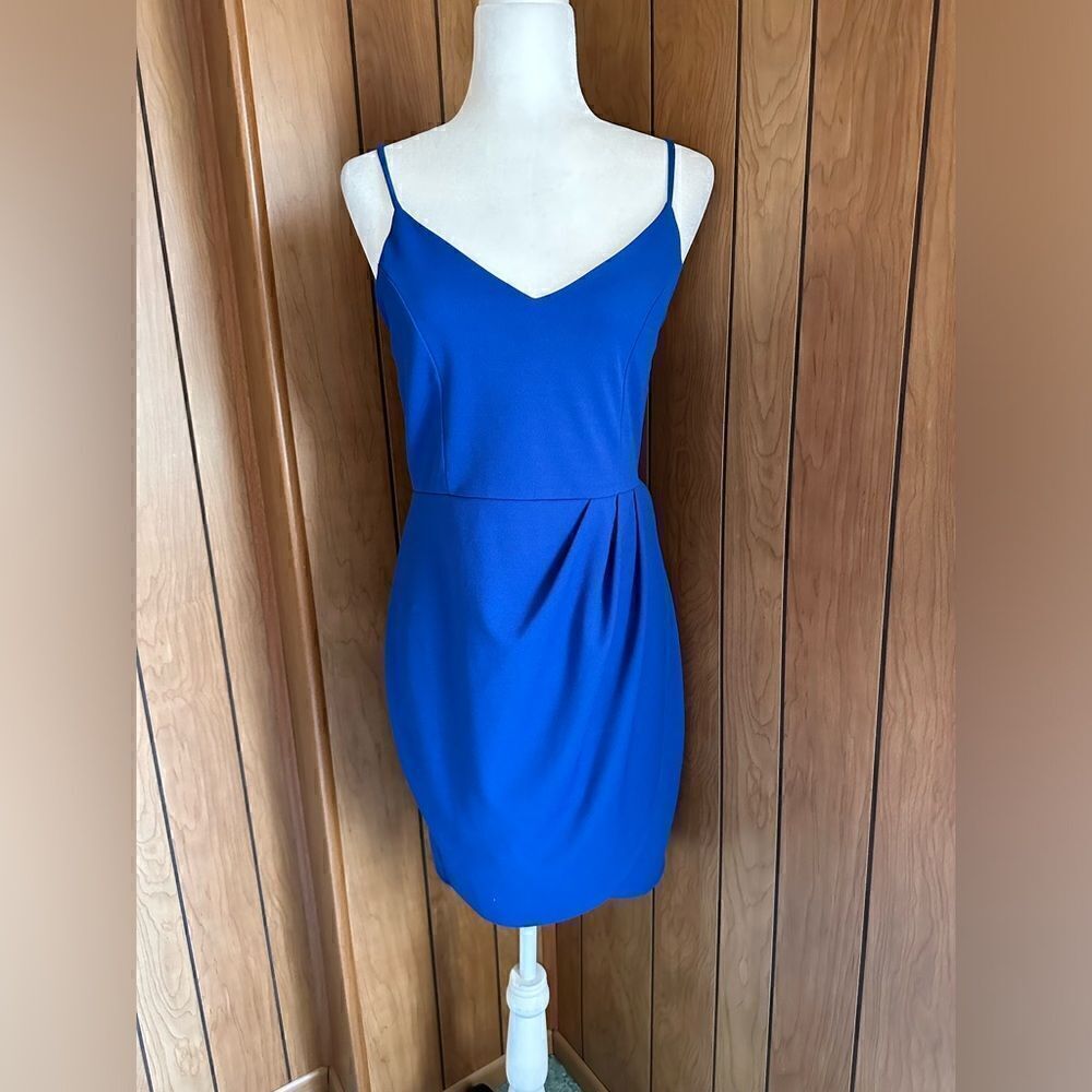 Lulus Woman’s Forever Your Girl Royal Blue Bodycon Ponte Knit Dress